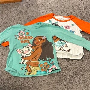 Duo of Moana Long Sleeve Shirts - Teal and Orange